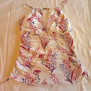 ANTONIO MELANI White Ruched Tie Front Swim Camisole